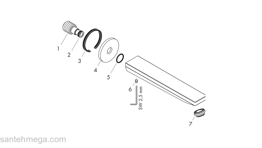 72431000 HANSGROHE  Rebris E излив для ванны. Фото