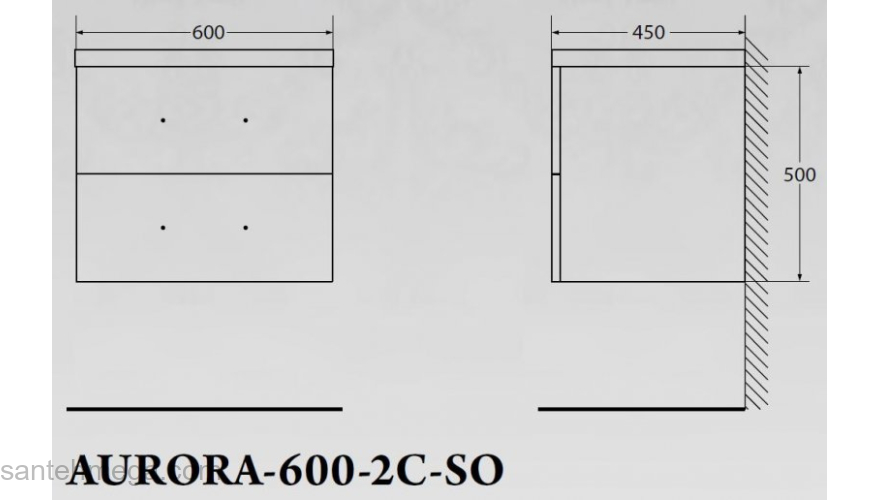 Тумба под раковину подвесная BELBAGNO AURORA-600-2C-SO-RT Rovere Tabacco. Фото
