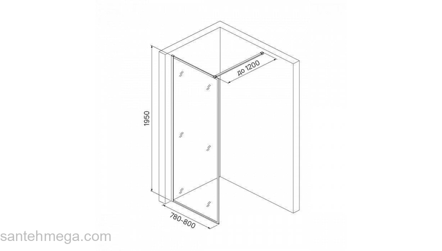 Душевая перегородка Walk In черный 80x195 Slide IDDIS SLI8BS8i23