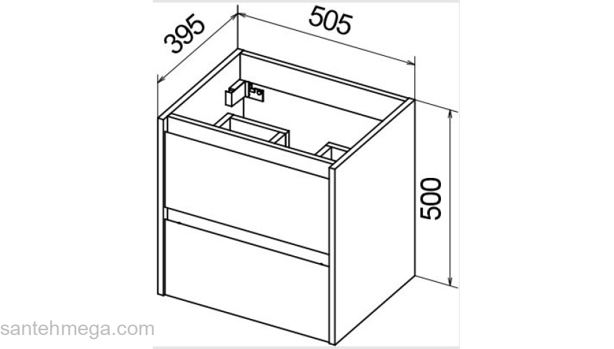 Тумба под раковину подвесная BELBAGNO KRAFT 39-500/390-2C-SO-RNN Rovere Nebrasca Nature. Фото