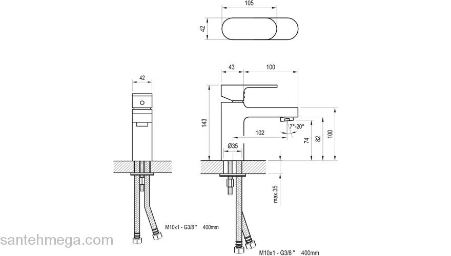 Смеситель для раковины RAVAK Chrome X070041. Фото