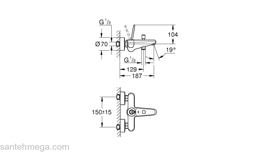 Смеситель для ванны GROHE Eurodisc Joystick 23431LS0. Фото