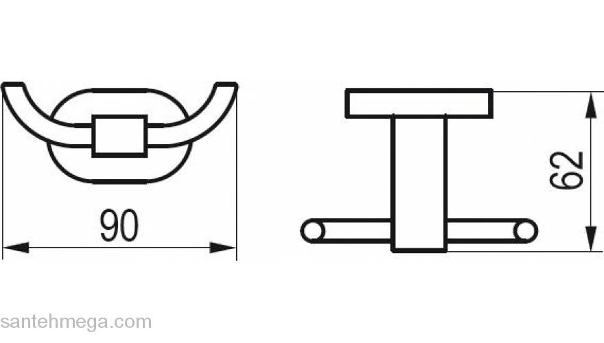 Крючок двойной RAVAK CR 100.00 X07P186 для ванной комнаты. Фото