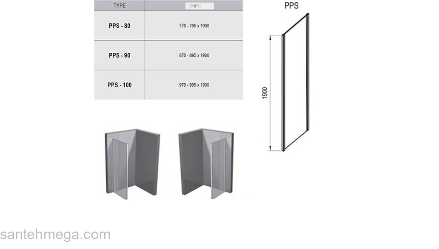 Душевая стенка RAVAK Pivot PPS-80 (сатин+транспарент) 90G40U00Z1