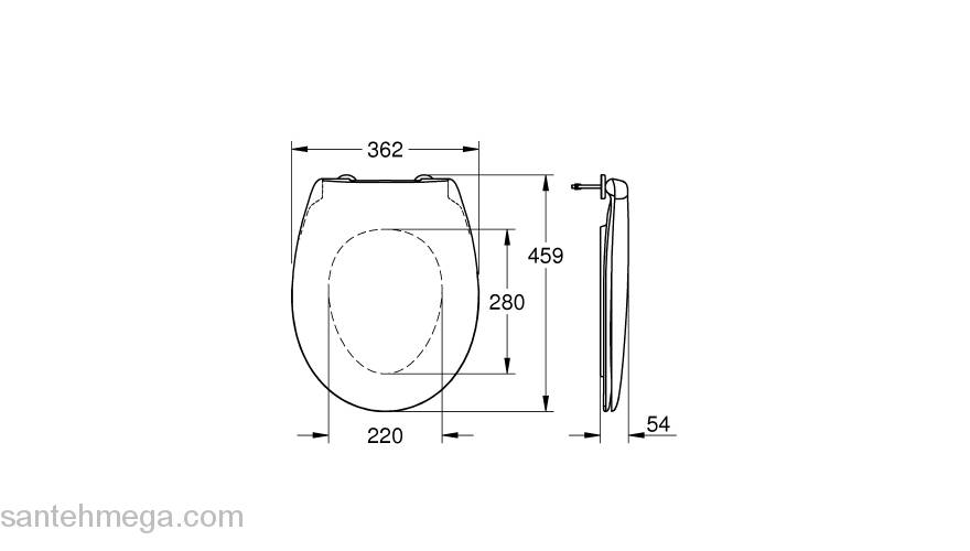 Сиденье Soft-Close GROHE Bau Ceramic 39493000. Фото