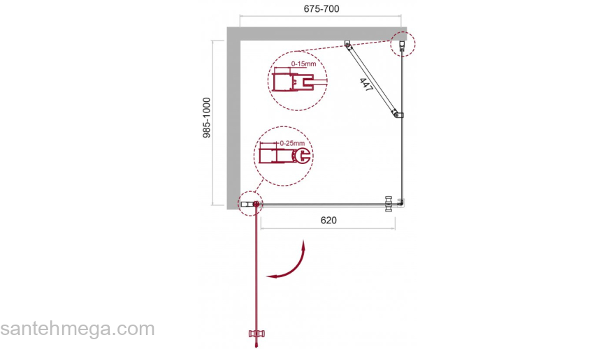 Душевой угол BELBAGNO ETNA-AH-1-70/100-C-Cr. Фото