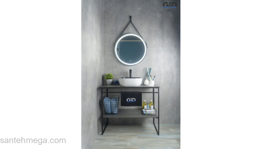 Раковина накладная GID Nc360 43х43 52204 Черный / Белый. Фото