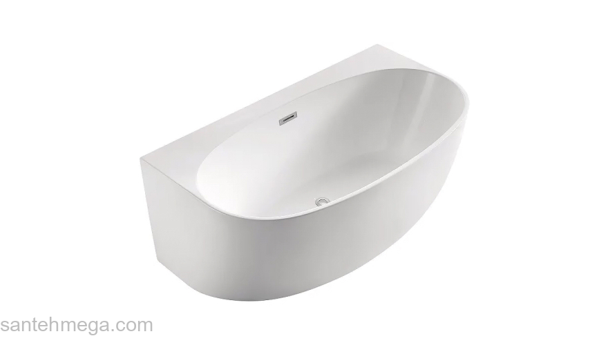 Ванна акриловая Azario CAMBRIDGE 1695х880х580, пристенная, в комплекте с сифоном и металлической рамой CAM17289. Фото