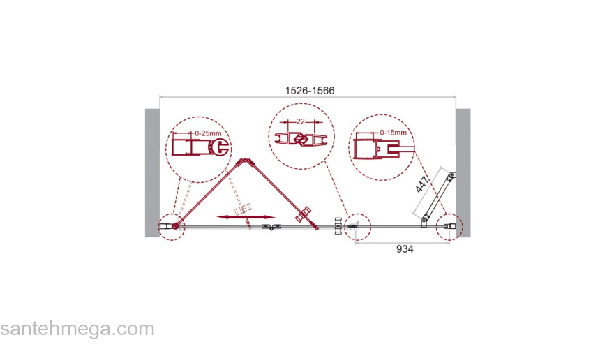 Душевая дверь BELBAGNO ALBANO-BS-13-100+60-C-Cr. Фото