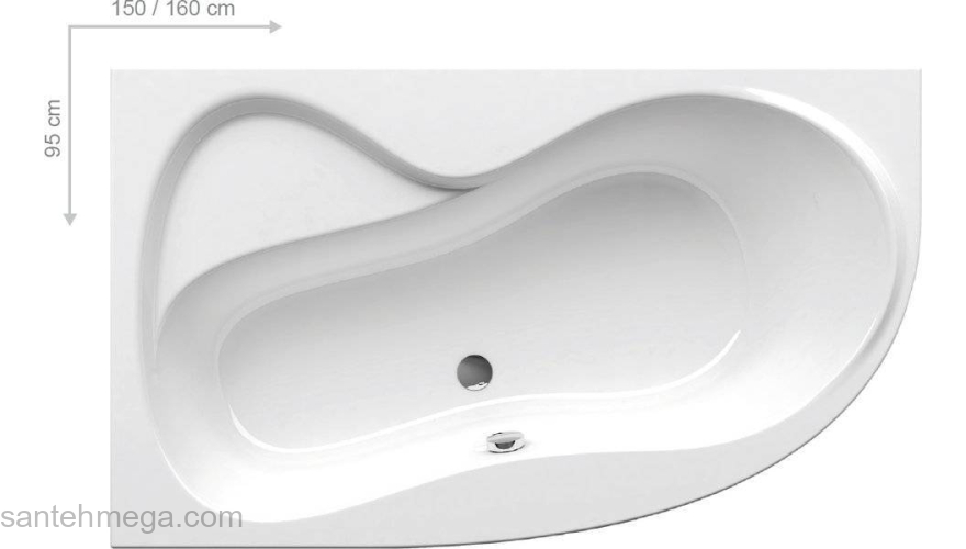 Ванна RAVAK Rosa 150x105 CJ01000000 правая. Фото