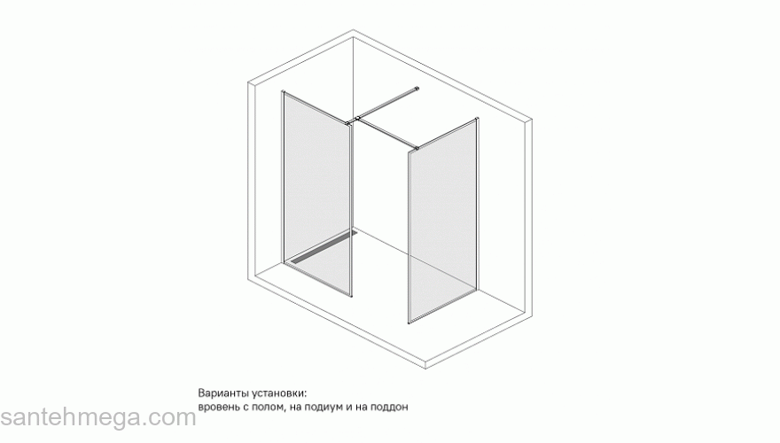 Душевая перегородка IDDIS Walk In Slide 100х195 SLI8CS0i23