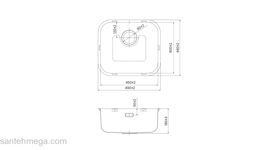 Мойка нерж. сталь сатин 490*440 Mate IDDIS MAT49S0i77. Фото