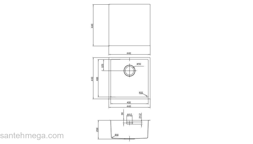 Мойка для подстольного монтажа бронза Edifice IDDIS EDI44B0i77. Фото