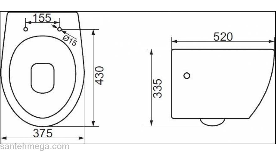 Чаша унитаза подвесного безободкового BELBAGNO Prospero BB507B. Фото