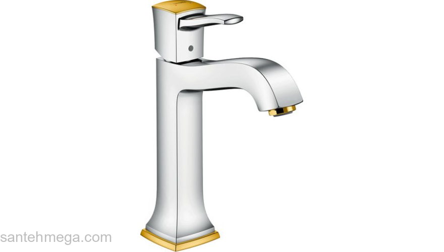 Смеситель для раковины Hansgrohe Metropol Classic хром/золото 31302090. Фото