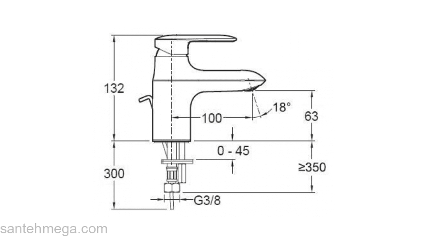 Смеситель для раковины Jacob Delafon Kumin E99984-CP. Фото