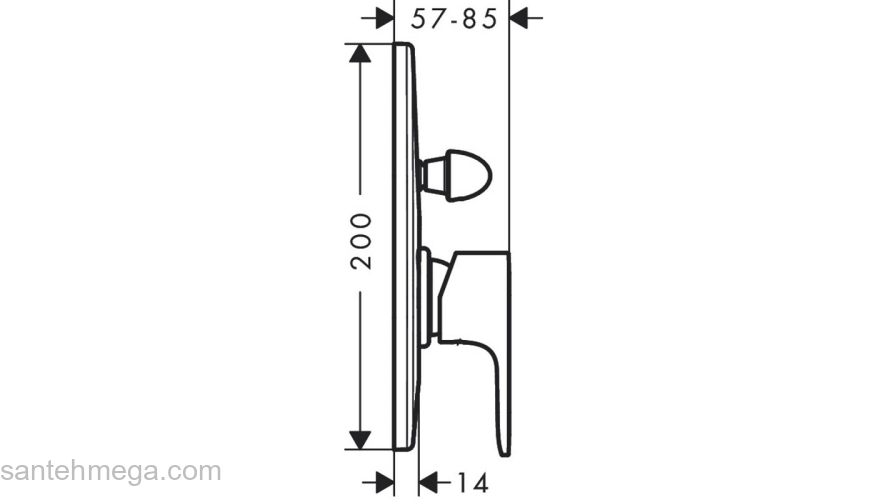 72449000 HANSGROHE  Rebris S смеситель для ванны (внешняя часть). Фото