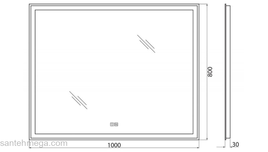 Зеркало с встроенным светильником, сенсорным выключателем и подогревом BELBAGNO SPC-GRT-1000-800-LED-TCH-WARM. Фото