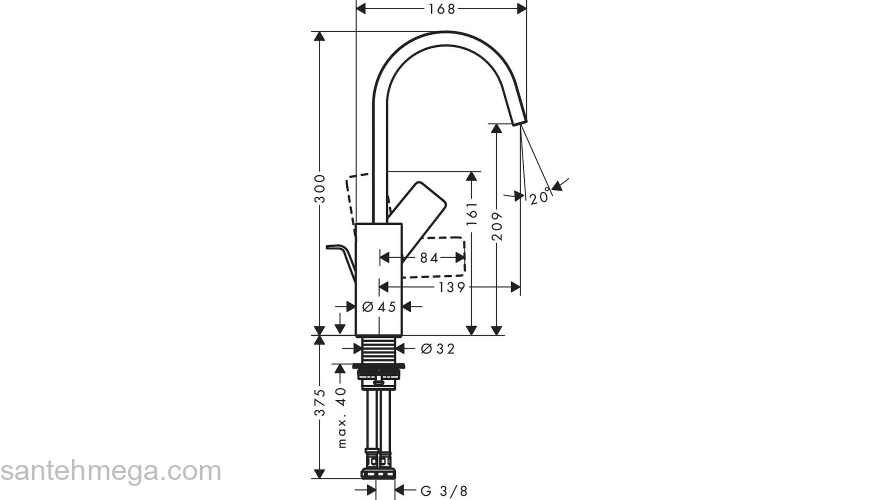 Смеситель Hansgrohe Vivenis для раковины 75030670, матовый черный. Фото