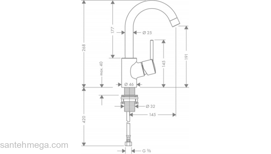 Смеситель для раковины Hansgrohe Talis S2 32070000. Фото