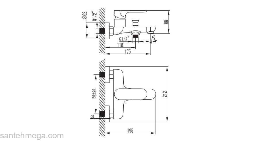 Смеситель для ванны IDDIS Eclipt ECLSB00i02. Фото