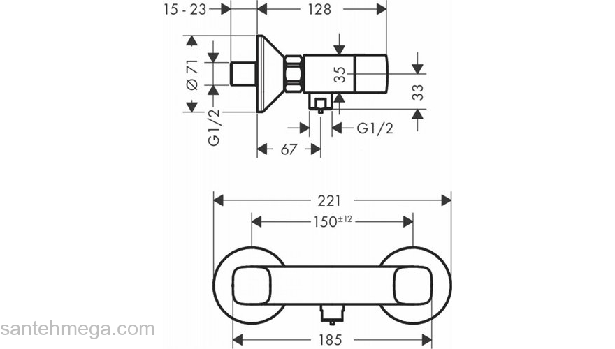 Смеситель для душа Hansgrohe Logis 71263000. Фото