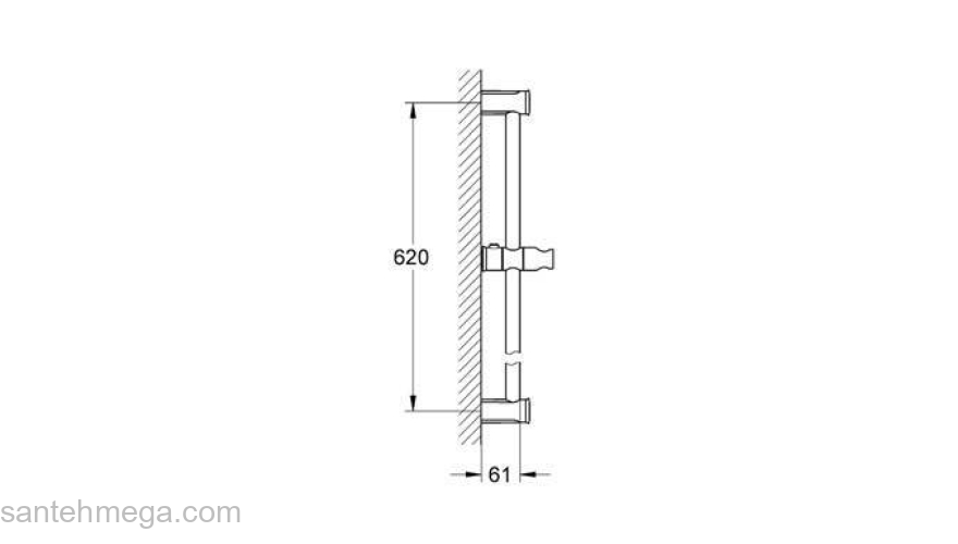 Душевая штанга GROHE Tempesta Classic 27519000 600 мм. Фото