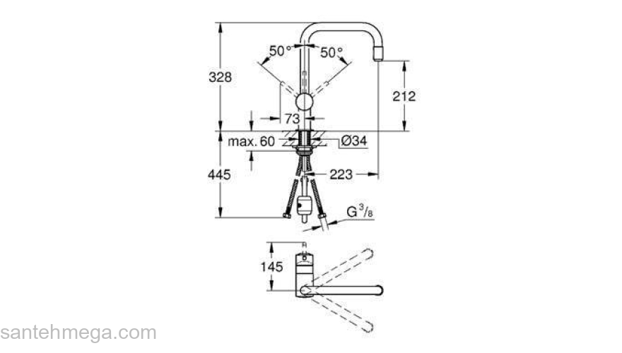 Смеситель для мойки GROHE Minta 32067000. Фото