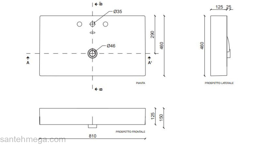 Раковина TECLA Touch 81х46 TC05011. Фото