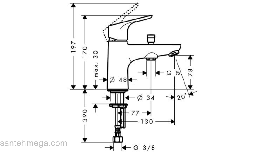 Смеситель на борт ванны Hansgrohe Focus E2 31930000. Фото