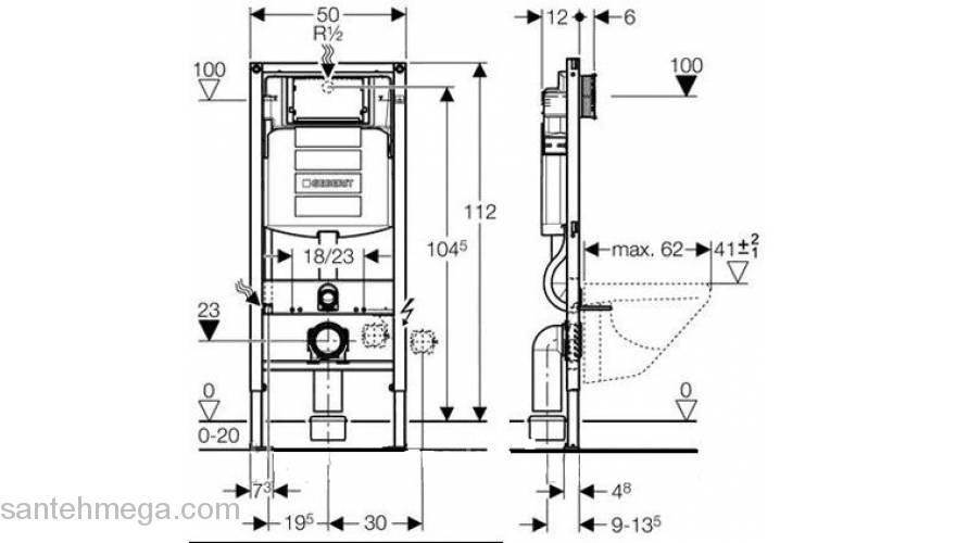 Монтажный элемент GEBERIT Duofix UP320 111.300.00.5. Фото