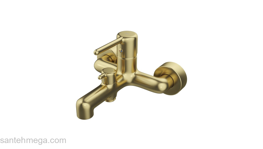 Смеситель для ванны золотой матовый Aiger IDDIS AIGMG00i02WA. Фото