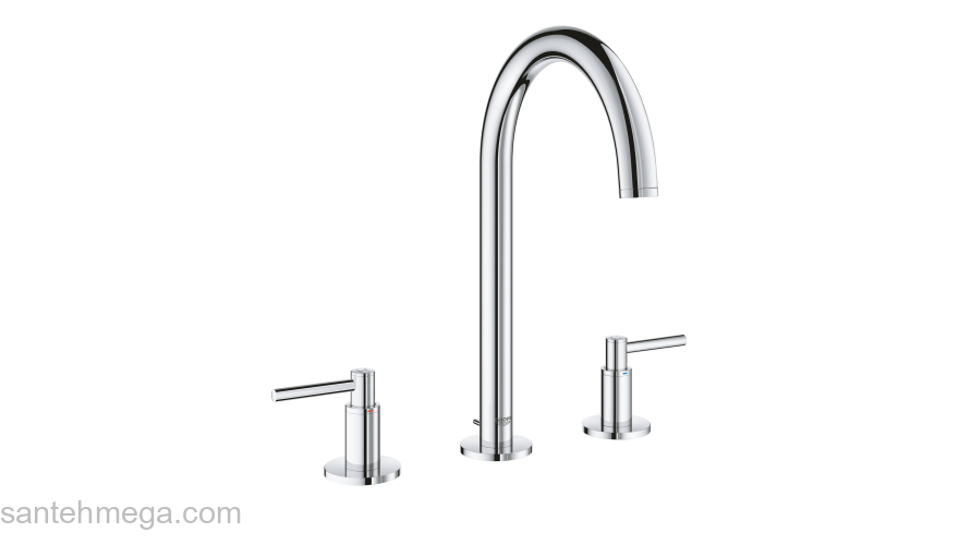 GROHE 20009003 Atrio New Смеситель двухвентильный для раковины на 3 отверстия, монтаж на бортик, размер M. Фото