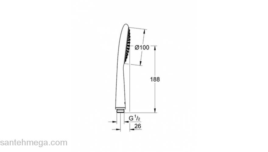 Ручной душ GROHE Rainshower Solo 27376000. Фото