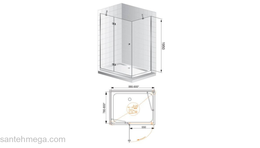 Душевой угол CEZARES Verona VERONA-W-AH-1-120/90-C-Cr. Фото