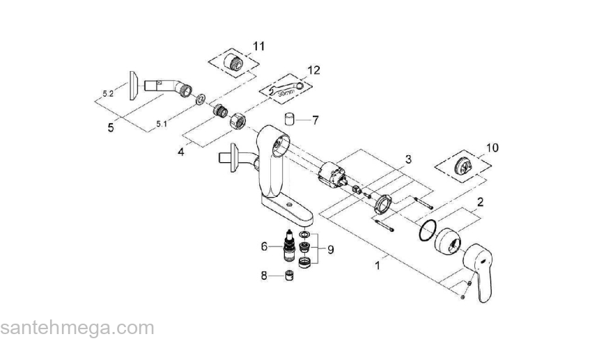 GROHE 23302000 Eurostyle C Vertica Смеситель однорычажный для ванны, настенный монтаж. Фото