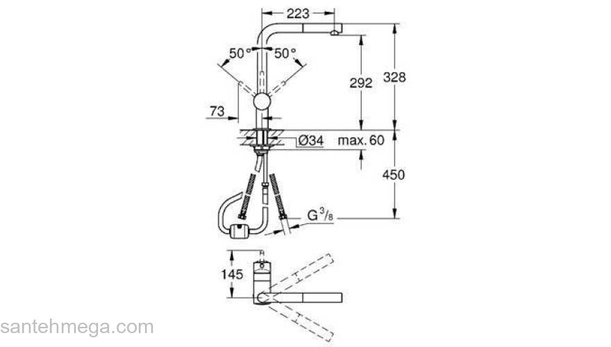 Смеситель для мойки GROHE Minta 32168000. Фото