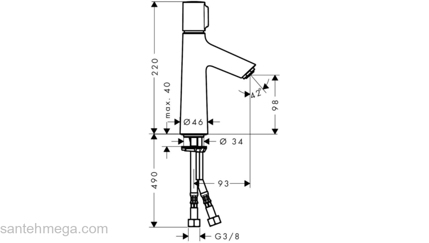 Смеситель для раковины Hansgrohe Talis S 72043000. Фото