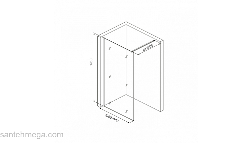 Душевая перегородка IDDIS Walk In Slide 110х195 SLI8CS1i23