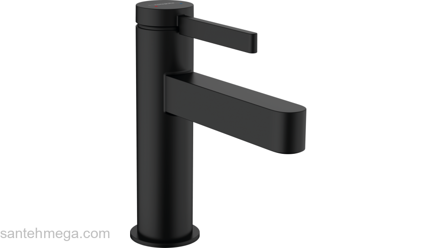 Finoris Смеситель для раковины, однорычажный, 100 со сливным клапаном Push-Open 76010670, матовый черный. Фото