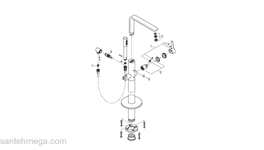 GROHE 23792001 Lineare New Смеситель однорычажный для ванны, свободностоящего монтажа. Фото