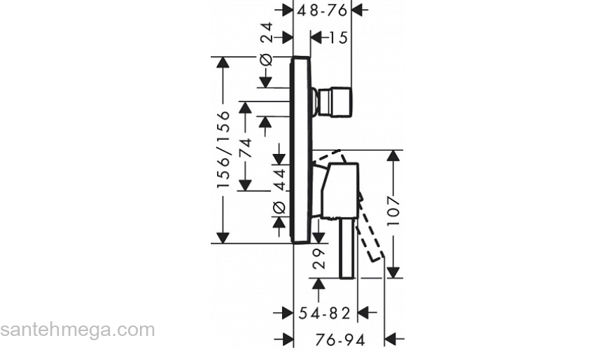 Finoris Смеситель для ванны, однорычажный, скрытого монтажа 76415700, матовый белый. Фото