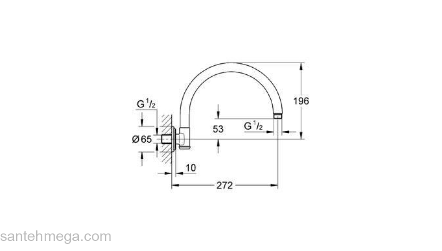 Душевой кронштейн GROHE Rainshower 28384000. Фото