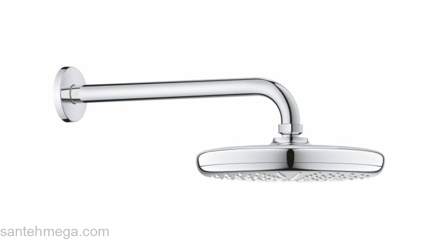 GROHE 26412000 Tempesta 210 Верхний душ с душевым кронштейном 286 мм, расход 9,5 л/мин, хром. Фото