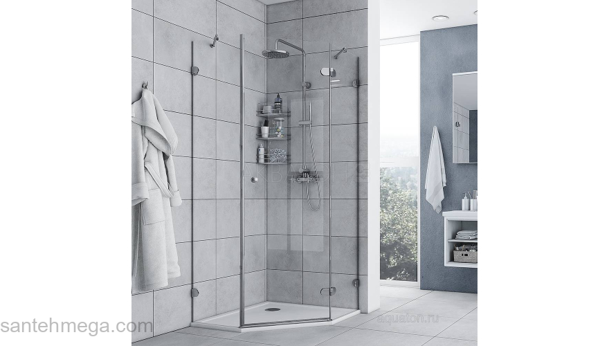 Душевое ограждение Акватон Lax FES L пятиугольное 100х100х200 1AX023SSXX000. Фото