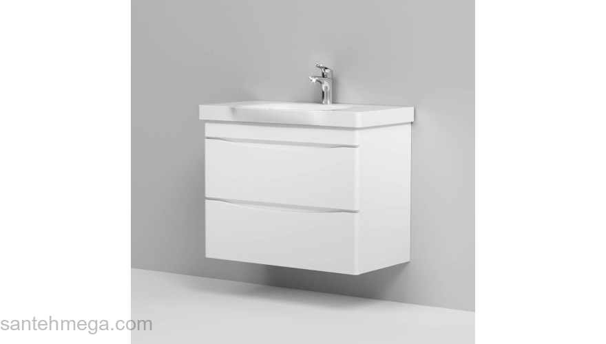 База под раковину подвесная 80 см, 2 ящика, белый глянец AM.PM Like M80FHX0802WG. Фото