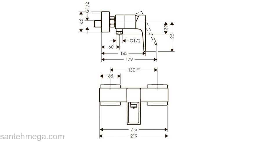 Смеситель для душа HANSGROHE Metropol 74560000. Фото