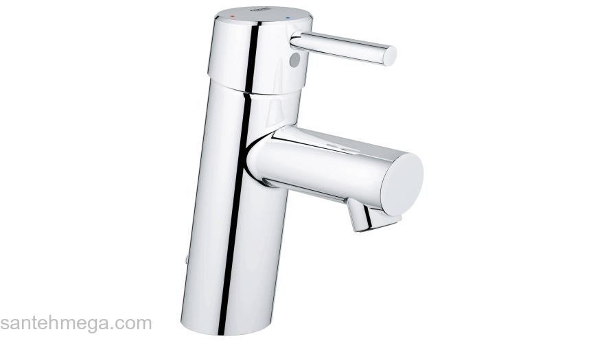 GROHE 2338110E Concetto Смеситель однорычажный для раковины с цепочкой, с энергосберегающим картриджем - подача холодной воды при центральном положении рычага. Фото