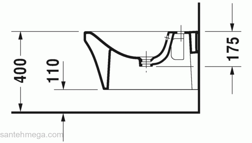 Биде подвесное DURAVIT P3 Comforts 2268150000. Фото