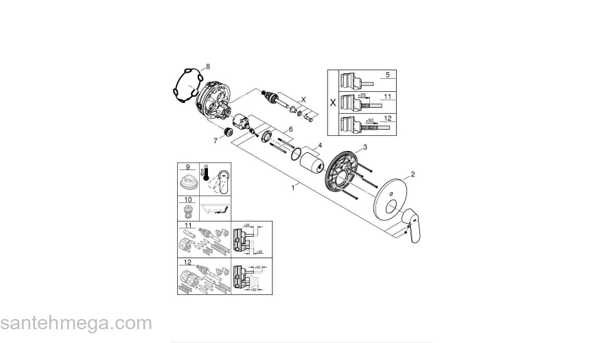 Смеситель для ванны GROHE 24045000 Eurosmart Cosmopolitan, хром. Фото